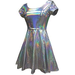 Holographic skater dress xl